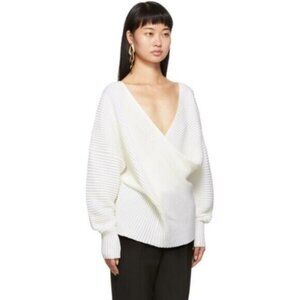 Victoria Victoria Beckham Draped Merino Wool Jumper Sweater
